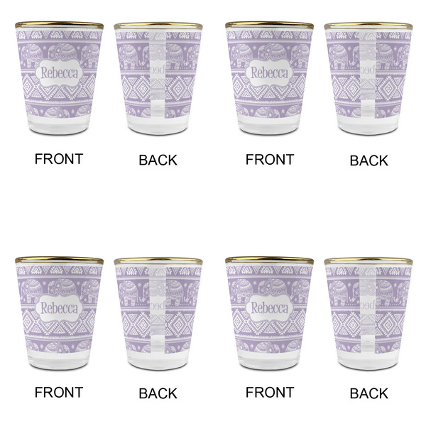 Baby Elephant Glass Shot Glass - with gold rim - Set of 4 - APPROVAL