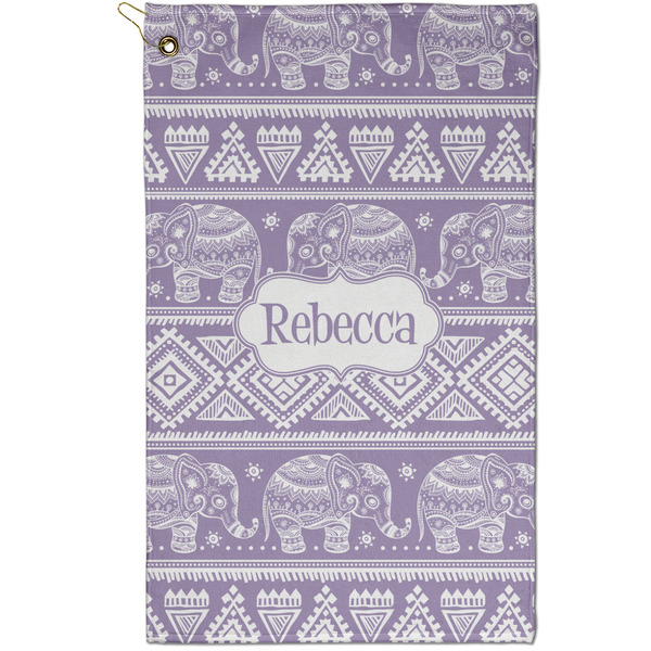 Custom Baby Elephant Golf Towel - Poly-Cotton Blend - Small w/ Name or Text