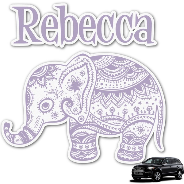Custom Baby Elephant Graphic Car Decal (Personalized)