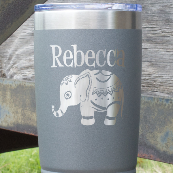 Baby Elephant Gray Polar Camel Tumbler - 20oz - Close Up