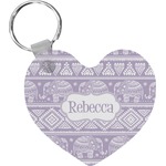 Baby Elephant Heart Plastic Keychain w/ Name or Text