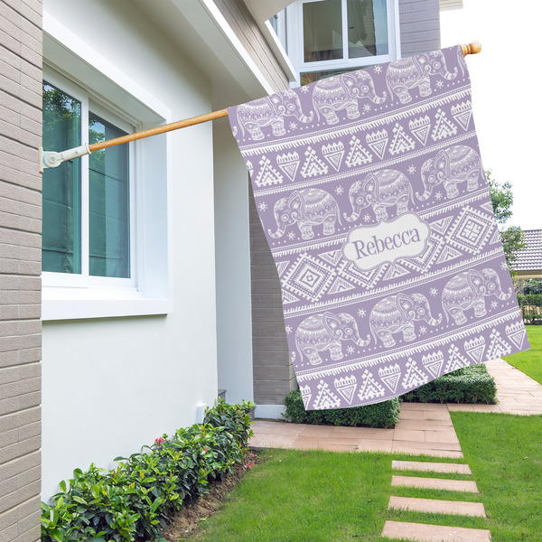 Baby Elephant House Flags - Double Sided - LIFESTYLE