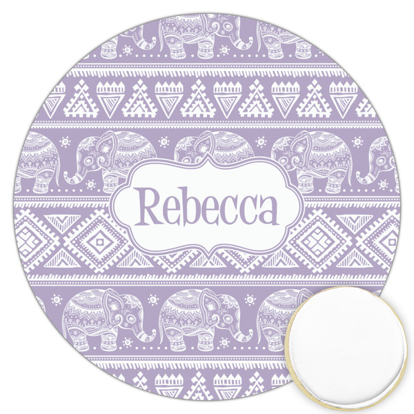 Custom Baby Elephant Printed Cookie Topper - 3.25" (Personalized)