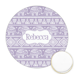 Baby Elephant Printed Cookie Topper - Round (Personalized)