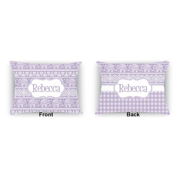 Baby Elephant  Indoor Rectangular Burlap Pillow (Front and Back)