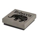 Baby Elephant Jewelry Gift Box - Engraved Leather Lid (Personalized)