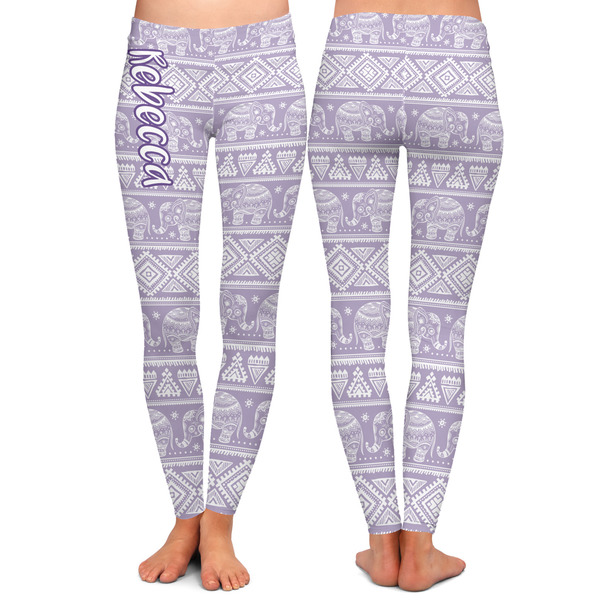 Baby Elephant Ladies Leggings - Front and Back