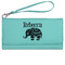 Baby Elephant Ladies Wallet - Leather - Teal - Front View
