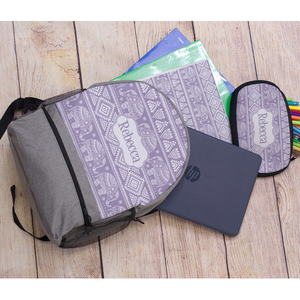 Baby Elephant Large Backpack - Gray - With Stuff