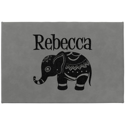 Baby Elephant Large Gift Box w/ Engraved Leather Lid (Personalized)