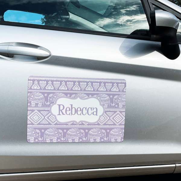 Baby Elephant Large Rectangle Car Magnets- In Context