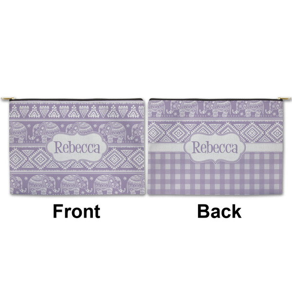 Baby Elephant Large Zipper Pouch Approval (Front and Back)