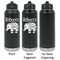Baby Elephant Laser Engraved Water Bottles - 2 Styles - Front & Back View