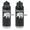 Baby Elephant Laser Engraved Water Bottles - Front & Back Engraving - Front & Back View