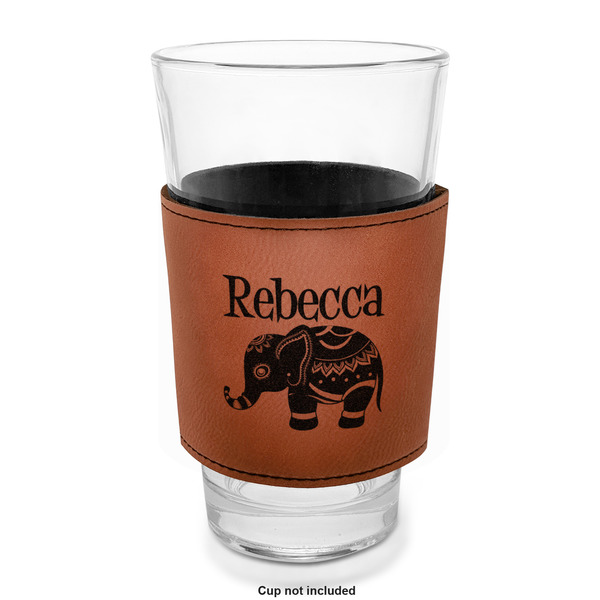 Baby Elephant Laserable Leatherette Mug Sleeve - In pint glass for bar