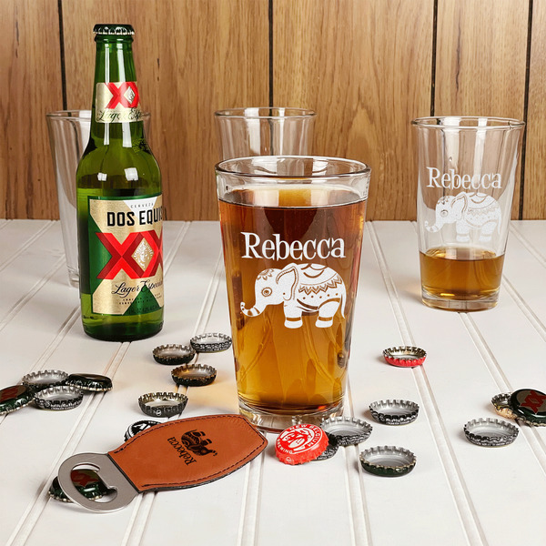 Baby Elephant Leather Bar Bottle Opener - IN CONTEXT