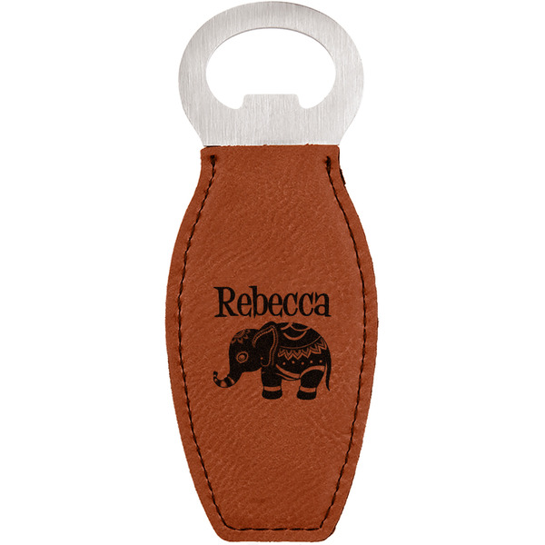 Custom Baby Elephant Leatherette Bottle Opener - Double Sided (Personalized)