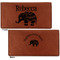 Baby Elephant Leather Checkbook Holder Front and Back