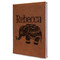 Baby Elephant Leather Sketchbook - Large - Double Sided - Angled View