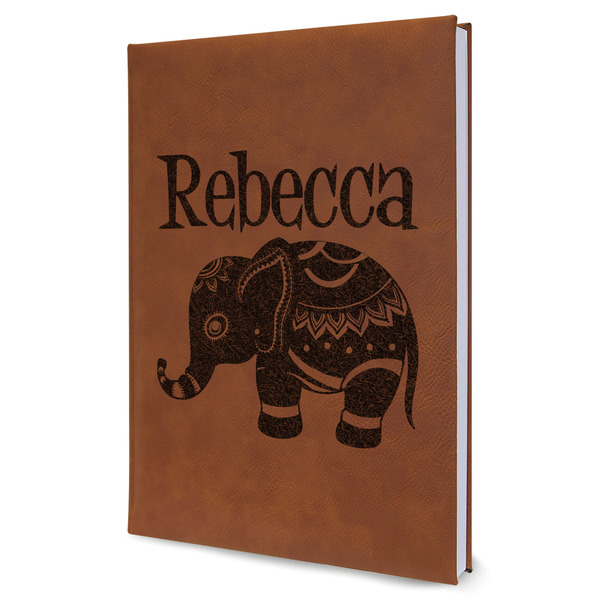 Custom Baby Elephant Leather Sketchbook - Large - Single Sided (Personalized)