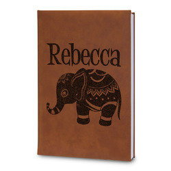 Baby Elephant Leatherette Journal - Large - Double Sided (Personalized)