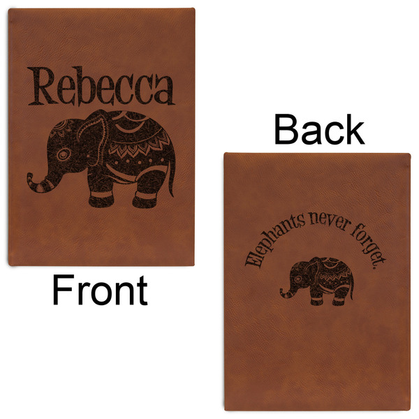 Baby Elephant Leatherette Journals - Large - Double Sided - Front & Back View