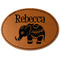 Baby Elephant Faux Leather Iron On Patch - Oval (Personalized)