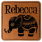 Baby Elephant Faux Leather Iron On Patch - Square (Personalized)