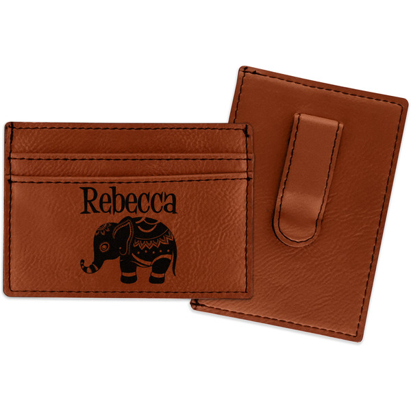 Custom Baby Elephant Leatherette Wallet with Money Clip (Personalized)
