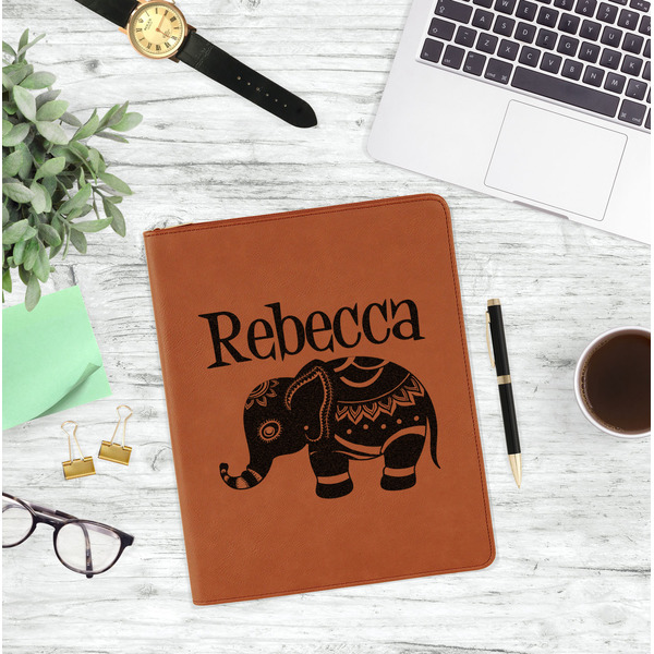 Baby Elephant Leatherette Zipper Portfolio - Lifestyle Photo