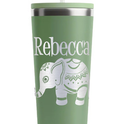Baby Elephant RTIC Everyday Tumbler with Straw - 28oz - Light Green - Single-Sided (Personalized)