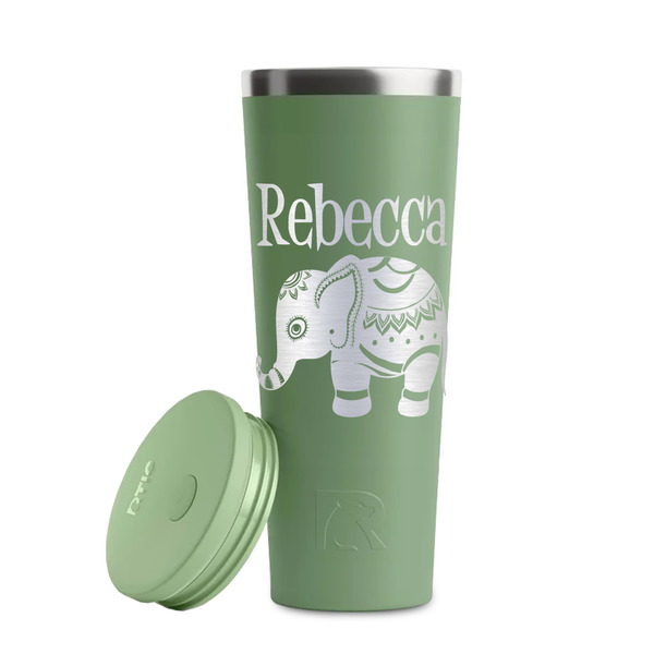 Baby Elephant Light Green RTIC Everyday Tumbler - 28 oz. - Lid Off