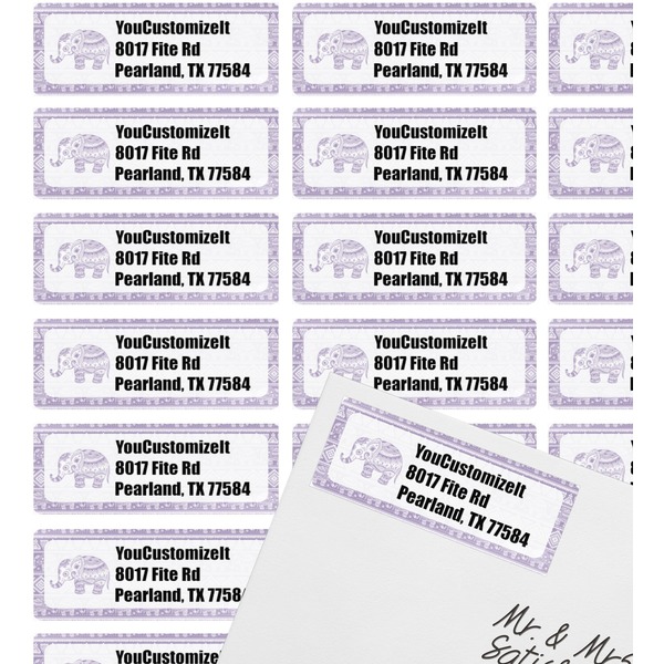 Baby Elephant Mailing Label on Envelope - Multiple Labels