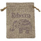 Baby Elephant Medium Burlap Gift Bag - Front (Personalized)