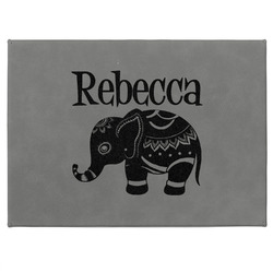 Baby Elephant Medium Gift Box w/ Engraved Leather Lid (Personalized)