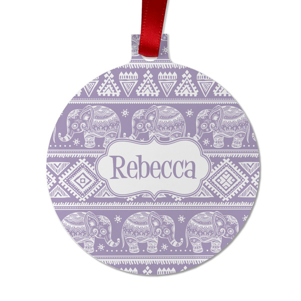 Baby Elephant Metal Ball Ornament - Front