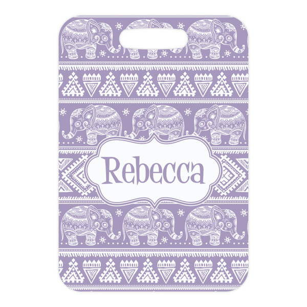 Baby Elephant Metal Luggage Tag - Front Without Strap