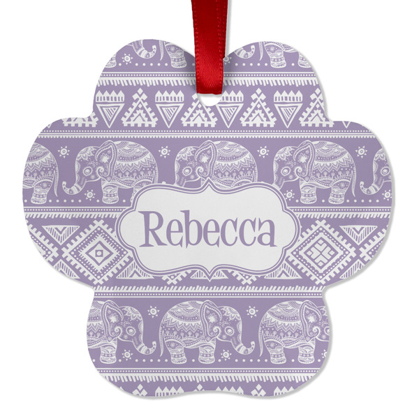 Baby Elephant Metal Paw Ornament - Front