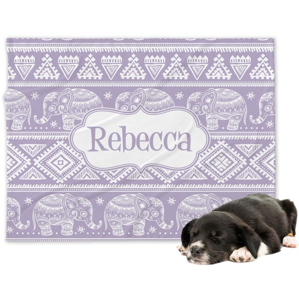 Custom Baby Elephant Dog Blanket - Large (Personalized)