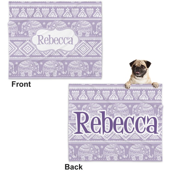 Baby Elephant Microfleece Dog Blanket - Large- Front & Back
