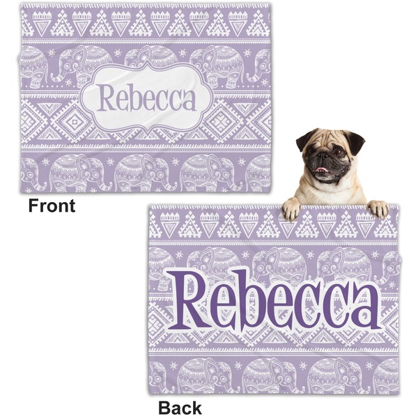 Baby Elephant Microfleece Dog Blanket - Regular - Front & Back