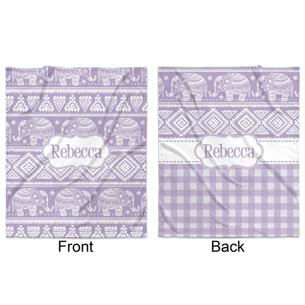 Baby Elephant Minky Blanket - 50"x60" - Double Sided - Front & Back