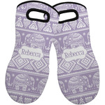 Baby Elephant Neoprene Oven Mitts - Set of 2 w/ Name or Text