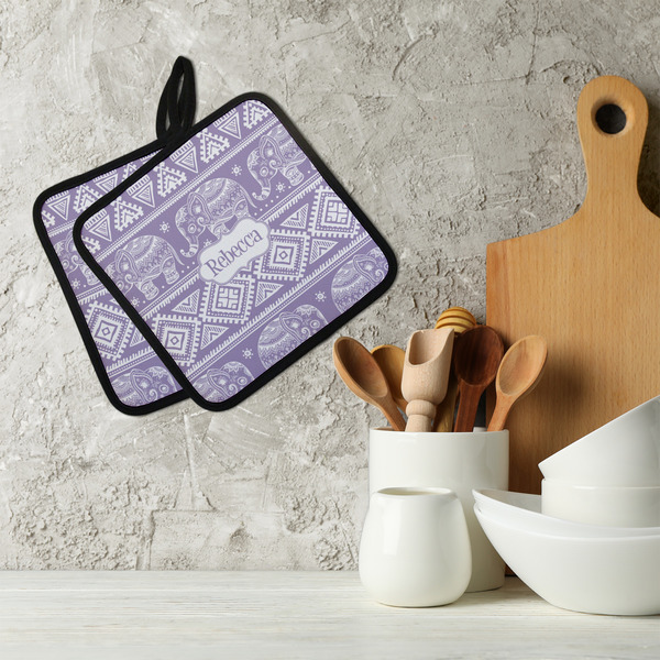 Baby Elephant Neoprene Pot Holder - Set of 2  LIFESTYLE