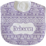 Baby Elephant Velour Baby Bib w/ Name or Text