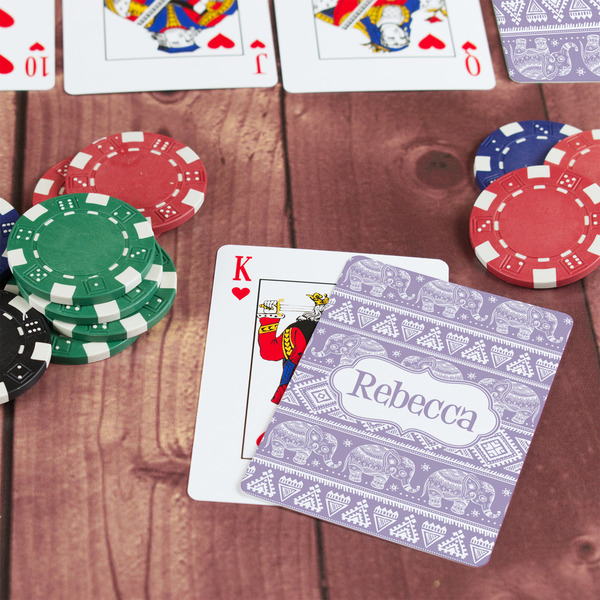 Baby Elephant On Table with Poker Chips