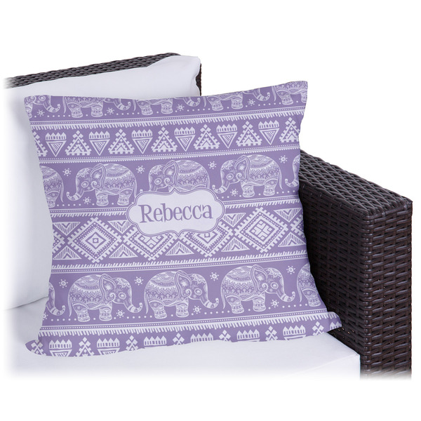 Custom Baby Elephant Outdoor Pillow - 16" (Personalized)