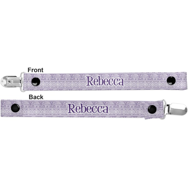 Baby Elephant Pacifier Clip - Front and Back