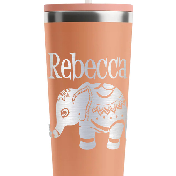 Baby Elephant Peach RTIC Everyday Tumbler - 28 oz. - Close Up