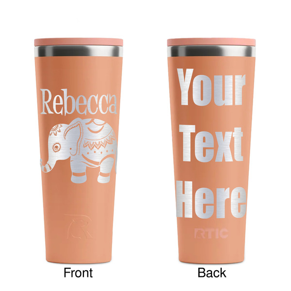 Baby Elephant Peach RTIC Everyday Tumbler - 28 oz. - Front and Back